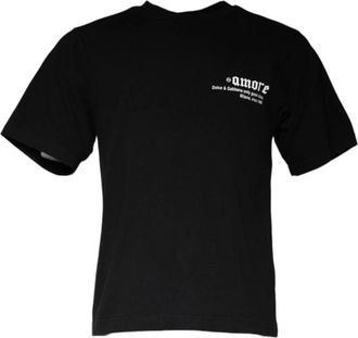Dolce & Gabbana Zwart Grafisch Print Katoenen T-shirt - Heren - T-shirts - Zwart - S - Katoen - Tops