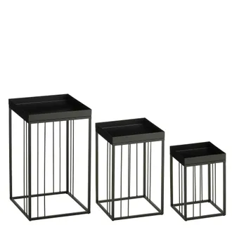 MiCa Decorations Mesa auxiliar beth negro h50xb30xl30cm