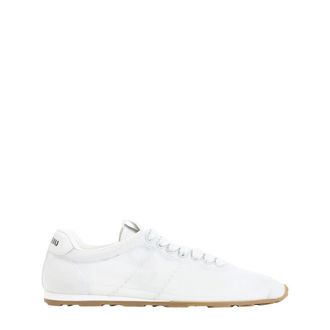 Miu Miu Schoenen, Dames, Wit, 39 EU, Leer, Plume Mesh Stof Sneakers