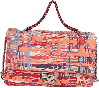 Chanel Flap Bag Orange Nylon Shoulder Bag (Pre-Owned)