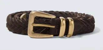 Eleventy Braided suede belt