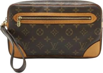 Louis Vuitton Pre-owned Clutches, male, Brown, Size: ONE SIZE Pre-owned Marly Dragonne Monogram Clutch Bag