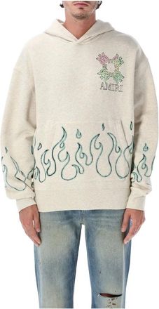 Amiri Sudadera Oversize MA Quad Flames - Sweatshirts & Hoodies - Hombre - Beige - L