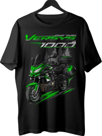 Generic Biker T-Shirt for Versys 1000 Grand (2015-2018) Fans, 100% Cotton, Classic Fit, Motorcycle-Inspired Design, Black - 2018 Se Candy Lime Green & Black, 