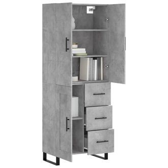 Berkfield Home Highboard Concrete Grey 69.5x34x180 cm Engineered Wood