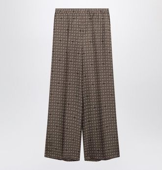 Max Mara Mud-Coloured Printed Trousers