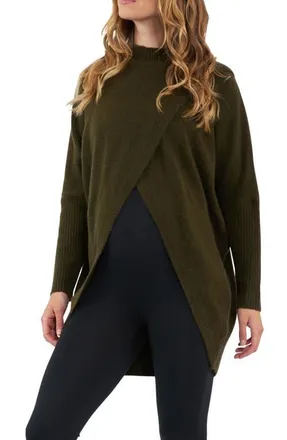 Ripe Hallie Maternity/Nursing Sweater in Khaki at Nordstrom, Size X-Small