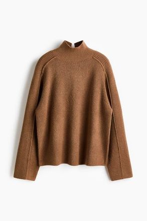 H&M Rib-knit Turtleneck Jumper in Brown at Nordstrom, Size Xx-Small
