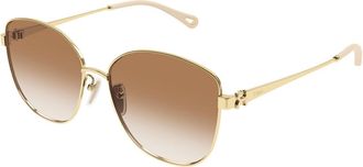 Chloé CH0306SK Asian Fit 004 Womens Sunglasses Gold Size 59