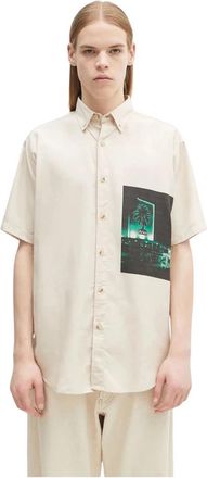 Aries Short Sleeve Shirts - Heren - Korte mouwen Overhemden - Beige - M - Overhemden