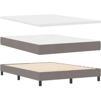 vidaXL Box Spring Bed with Mattress Taupe 140 x 200 cm Fabric vidaXL