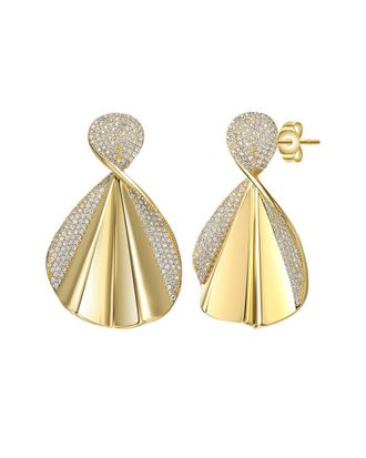 Rachel Glauber 14K Plated Cz Dangle Earrings