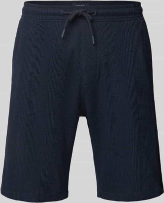 Mc Neal Regular Fit Shorts mit Strukturmuster in Dunkelblau, Gr&ouml;&szlig;e L