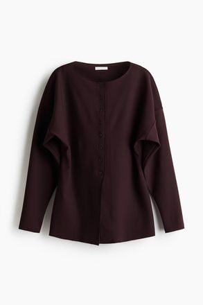 H&M Taillierter Cardigan - Weinrot