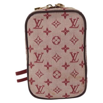 Louis Vuitton Camera Mini Lin Red Canvas Handbag (Pre-Owned)