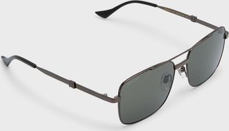 Gucci Mens Metal Rectangle Sunglasses