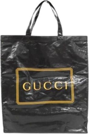 Gucci Pre-owned Tote Bags, male, Black, Size: ONE SIZE Pre-owned GG Supreme Coated Canvas Tote Bag