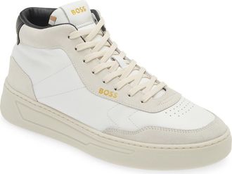 BOSS Baltimore High Top Sneaker in Natural at Nordstrom Rack, Size 6Us / 5Uk
