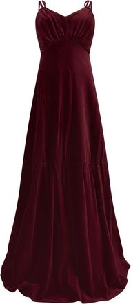 Moschino Elegante lange bordeauxrode jurk voor speciale gelegenheden - Dames - Avondkleed - Bruin - M - Katoen - Kleedjes