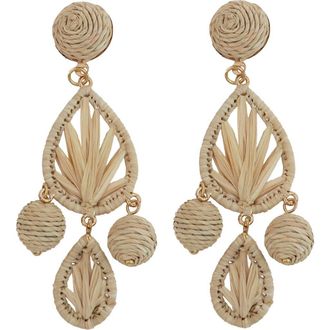 Panacea Raffia Teardrop Earrings in Tan at Nordstrom Rack