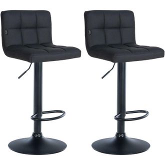 Clp Set de 2 Taburetes de bar Feni en polipiel Negro Negro