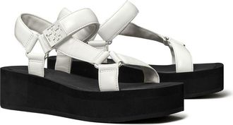 Tory Burch Mellow Platform Sandal in Optic White/Silver/Black at Nordstrom, Size 6.5