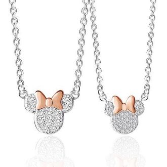 Disney Silver Plated Cubic Zirconia Mommy & Me Necklace Set at Nordstrom