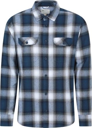 Mountain Warehouse Trace Mens Flannel Long Sleeve Shirt - Lightweight & Breathable Casual Checks Shirt in 100% Cotton with Buttoned Front Pockets - for Travel & Walking 