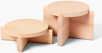 Areaware Pedestal Beech Wood Set In Beige