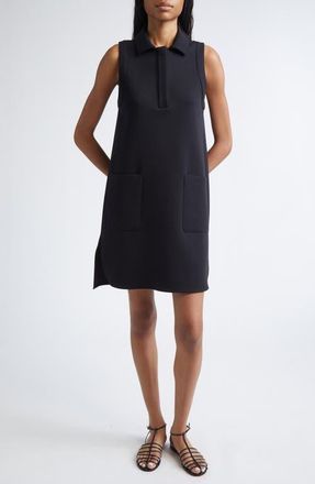 Max Mara Saggina Double Face Jersey Polo Dress in Black at Nordstrom, Size Medium