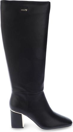 DKNY Womens Casonn Tall Boots in Black Faux Leather - Size UK 5.5