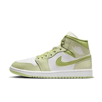 Nike Jordan Womens Air Jordan 1 Mid Shoes in Green | BQ6472-302