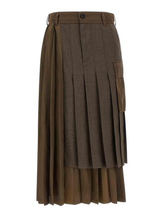 sacai Hybrid construction skirt