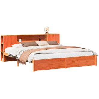 vidaXL Bed Frame with Storage Headboard with Headboard 2 pcs Wax Brown vidaXL
