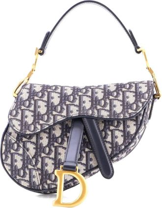 Dior Saddle Handbag Oblique Canvas Mini shoulder bag - Zwart