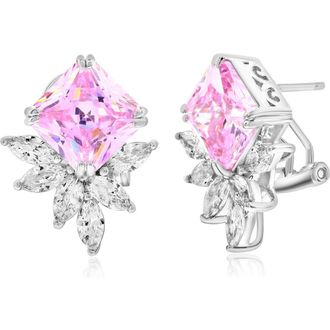 Suzy Levian Gala Firework Cubic Zirconia Stud Earrings in Pink at Nordstrom Rack