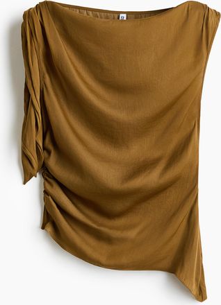 H&M Asymmetrisches Top mit Bindedetail - Yellow