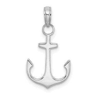Diamond2Deal 14K Gold 2-D Polished Anchor Charm Pendant