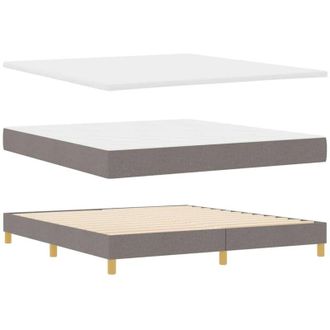 vidaXL Cama Tipo Box Spring Con Cabecera Taup&eacute; 180 X 200 Cm Tela Vidaxl