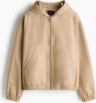 H&M Hooded Workwear Jacket in Beige at Nordstrom, Size Xxx-Large