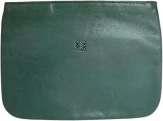 Loewe Pre-owned Clutch Kaarthouder - Dames - Vintage Clutch - Groen - ONE Size - Leer - Vintage