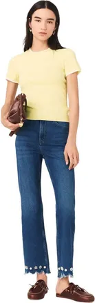 Maje Beaded bootcut jeans in Blue at Nordstrom, Size 36 Eu