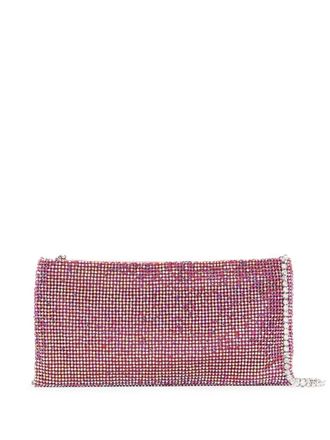 Benedetta Bruzziches Your Best Friend rhinestone clutch bag - women - Silk/Rhinestone/Aluminium - One Size - Pink