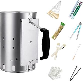 OEM Chimenea De Arranque R&aacute;pido Para Barbacoa De Carb&oacute;n De 27 Cm, Dise&ntilde;o Compacto Con Asas Ergon&oacute;micas - Ulisem
