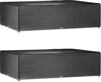 vidaXL Fundas Muebles Jard&iacute;n 2 Uds 16 Ojales Rectangular 300x200x75 Cm Vidaxl