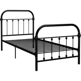 vidaXL Estructura De Cama Sin Colch&oacute;n Metal Negro 100x200 Cm Vidaxl
