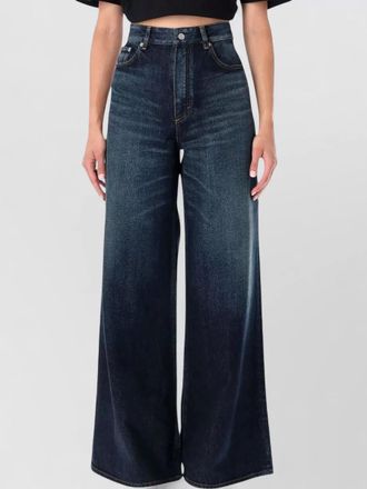 Alaia denim mid-rise wide-leg maxi jeans