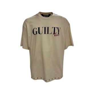 Roberto Cavalli Camiseta de Algod&oacute;n con Estampado de Logo - Tops - Hombre - Beige - L