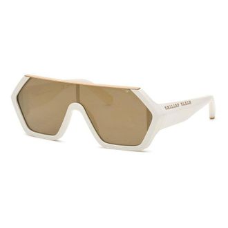 Philipp Plein Philipp Plein Sunglasses Shield Full Rim, Matte Cream Frame And Brown/mirror Gold Lens Spp0473Gfg
