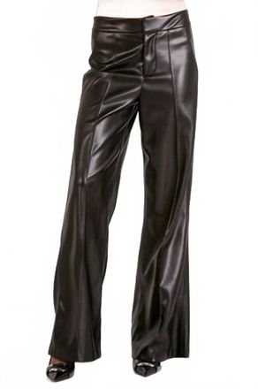 Elan High Waisted Leather Pants In Black